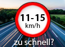 Überschreitung der Höchstgeschwindigkeit außerorts LKW um 11 - 15 Km/h