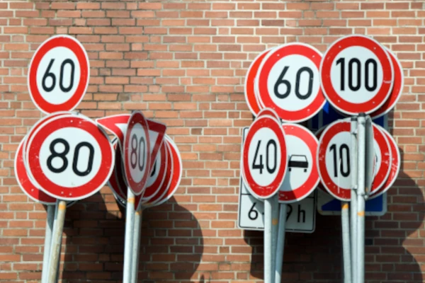 Verkehrszeichen mit Tempolimit